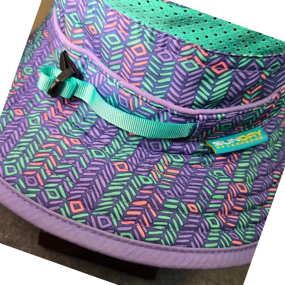 Sunday‎ Afternoons Kids Sun Hat Purple Teal Geometric 6-24 Months Adjustable S